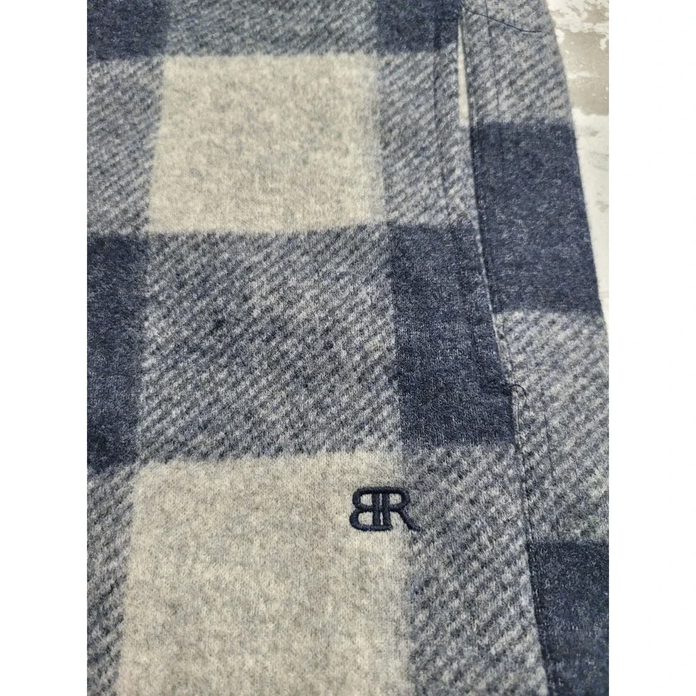 Banana Republic Mens L Heritage‎ Shirt Jacket Plaid Check Blue Heavyweight